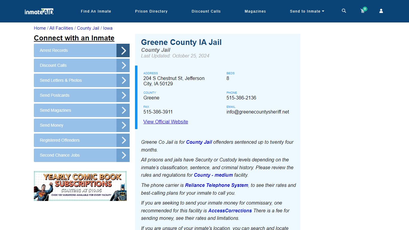 Greene County IA Jail - Inmate Locator